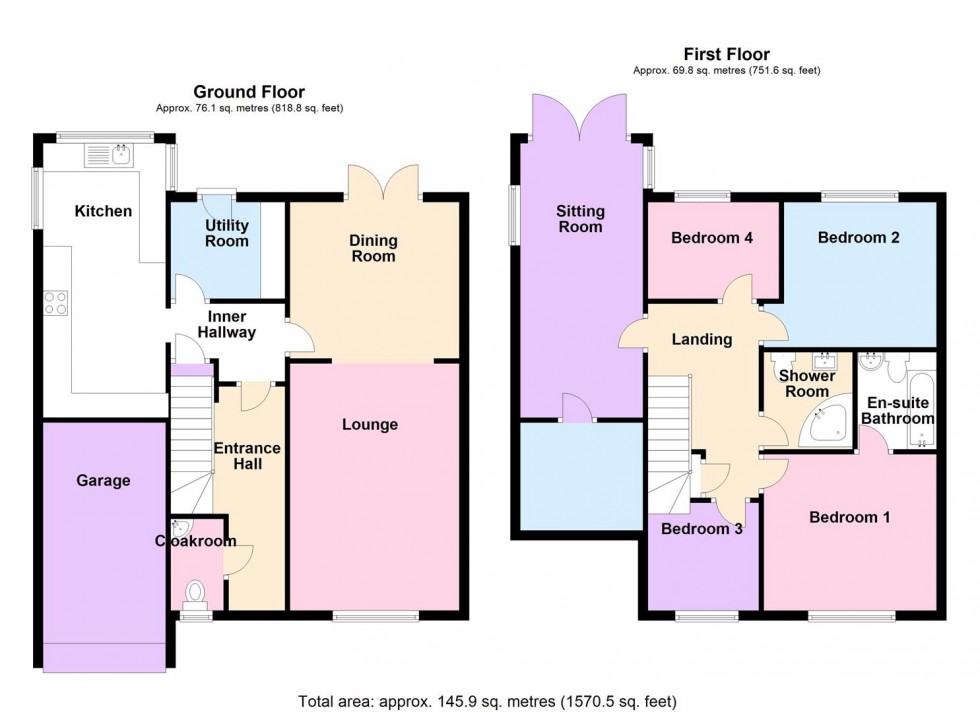 Floorplan for Purbeck Close, Weymouth