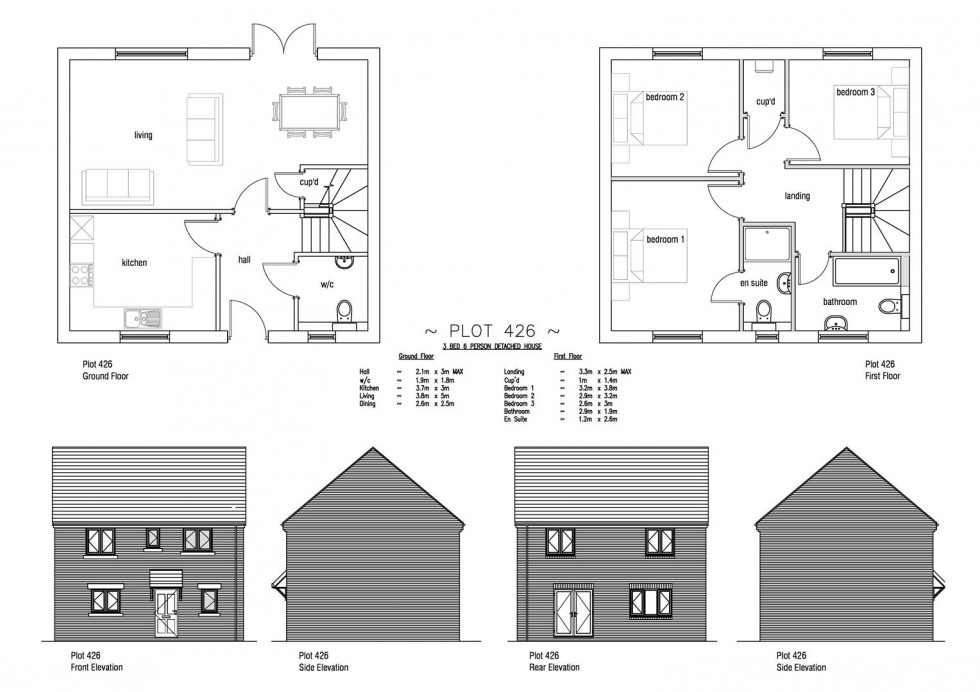 Floorplan for Plot 426 Markham Fields, 54 Markham Avenue, Weymouth, DT4 0QL