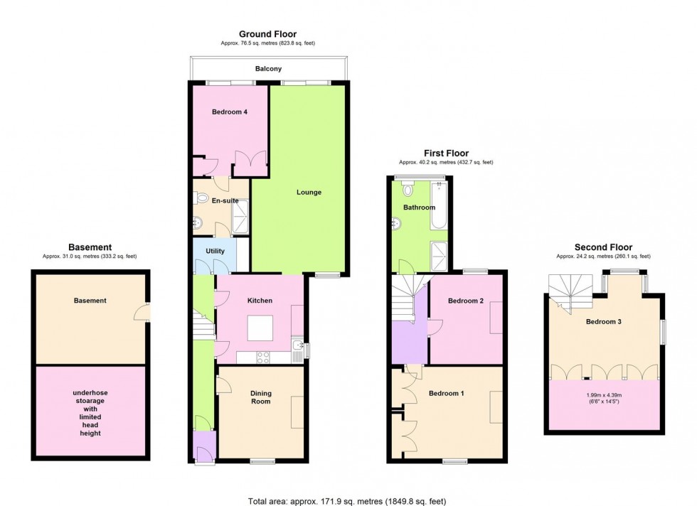 Floorplan for Coast Watchers Cottage, Avalanche Road, Portland