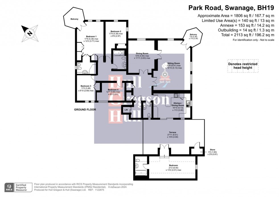 Floorplan for Durlston Point, Park Road, Swanage