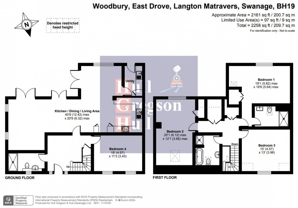 Floorplan for 'Woodbury' Langton Matravers, Swanage