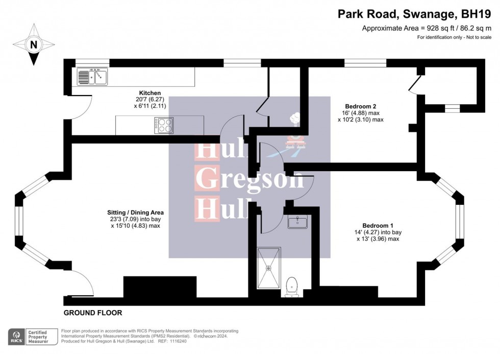 Floorplan for 13-15 Park Road, Swanage