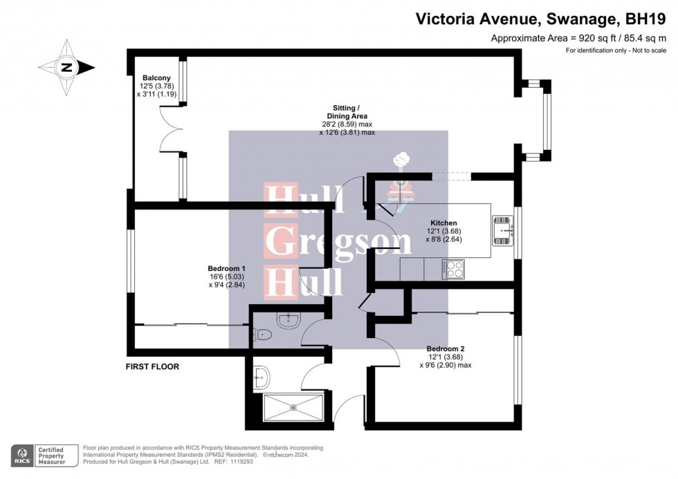 Floorplan for Bon Accord, Victoria Avenue, Swanage