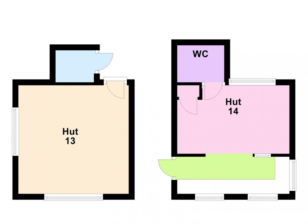 Floorplan for TWO Beach Huts, Portland Bill, Portland, Dorset