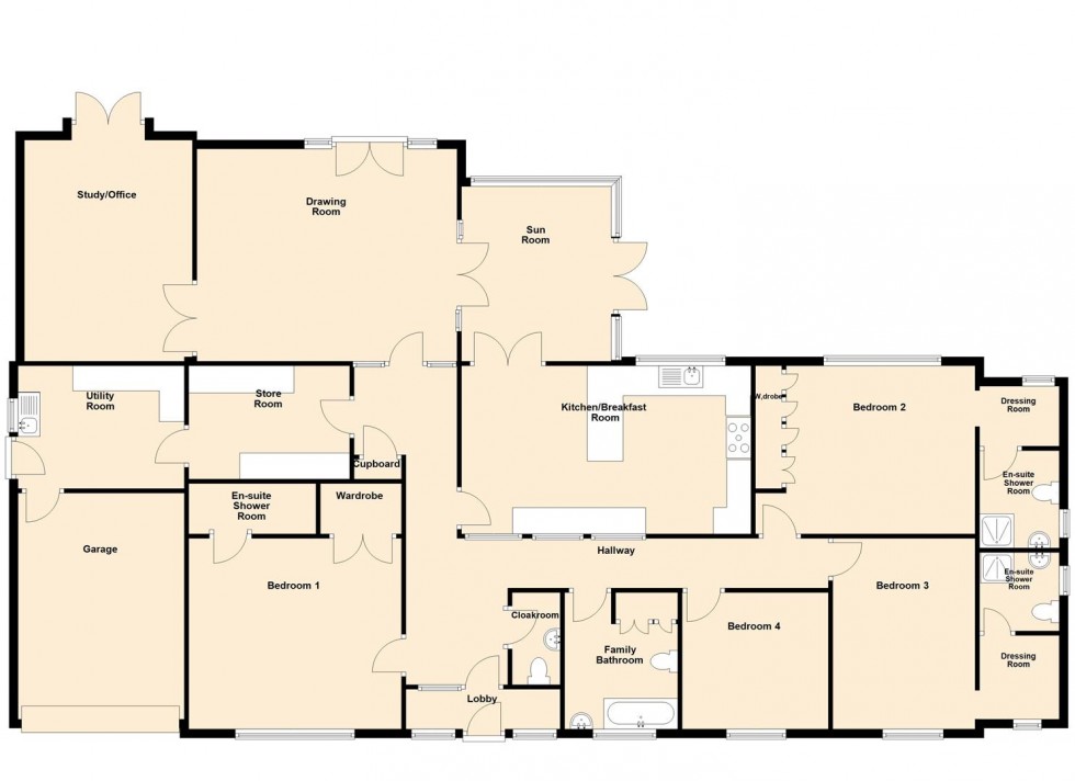 Floorplan for Russell Drive, Swanage