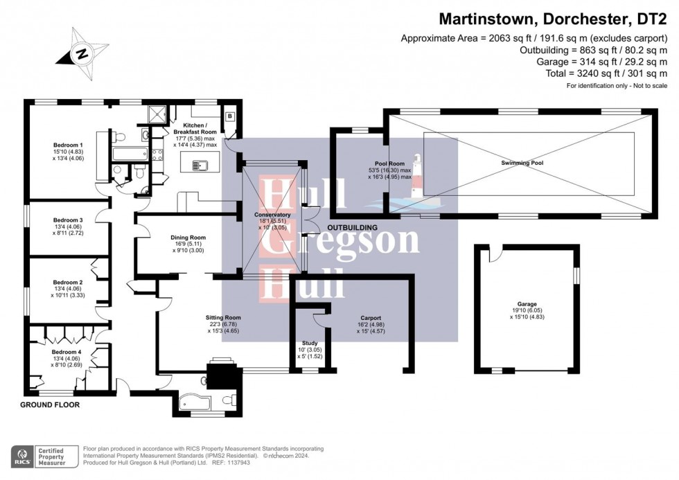 Floorplan for Manor Farm Close, Martinstown, Dorchester