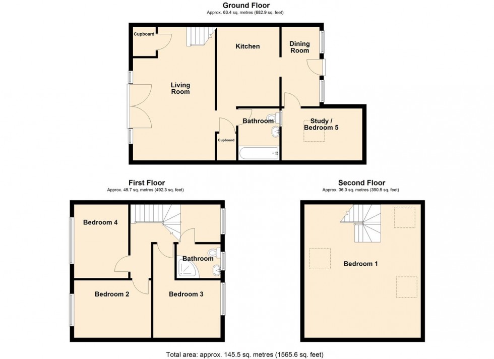 Floorplan for Steppes, Langton Matravers, Swanage