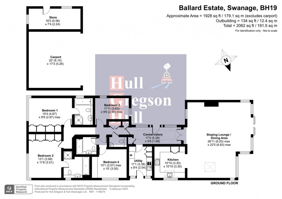 Floorplan for Ballard Estate, Swanage