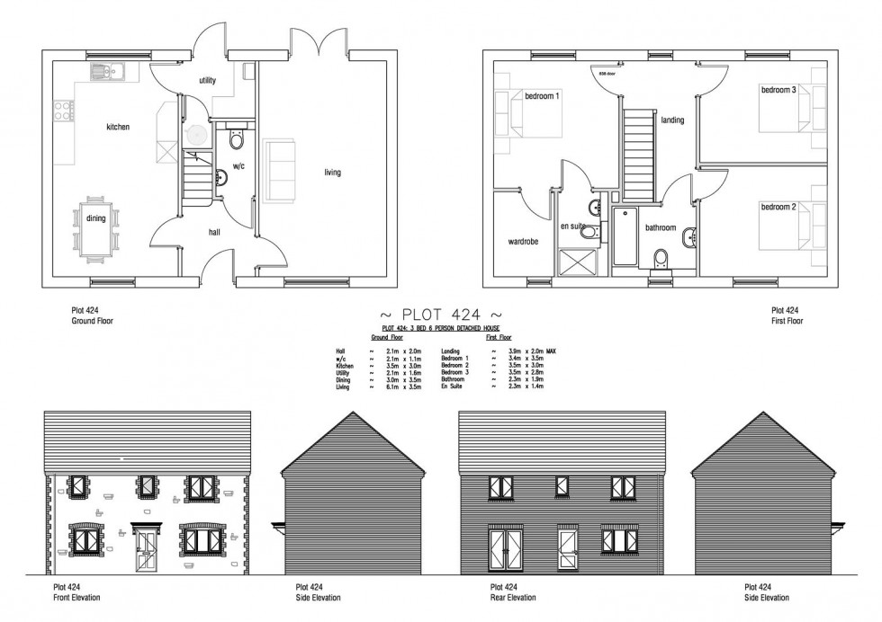 Floorplan for Plot 424 Markham Fields, 58 Markham Avenue, Weymouth DT4 0QL