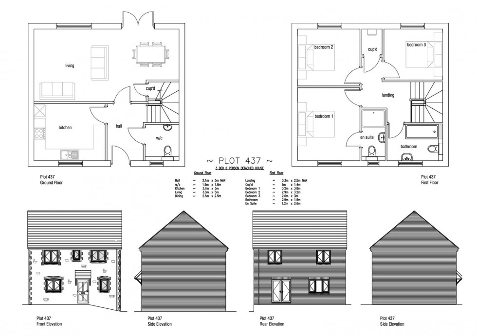 Floorplan for Plot 437 Markham Fields, 85 Markham Avenue, Weymouth, DT4 0QL