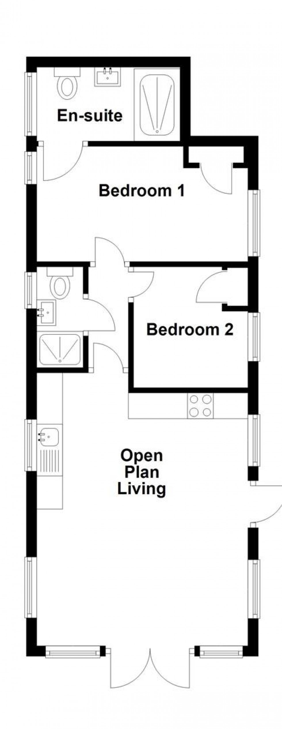 Floorplan for Caravan, Swanage Coastal Park, Priests Way, Swanage