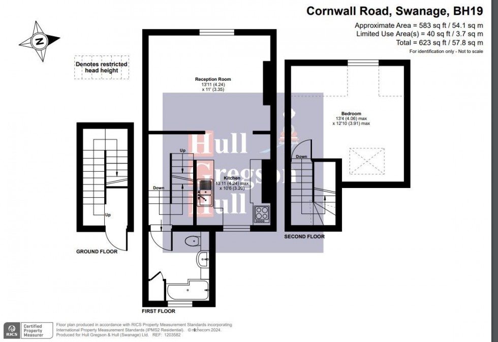 Floorplan for Cornwall Road, Swanage