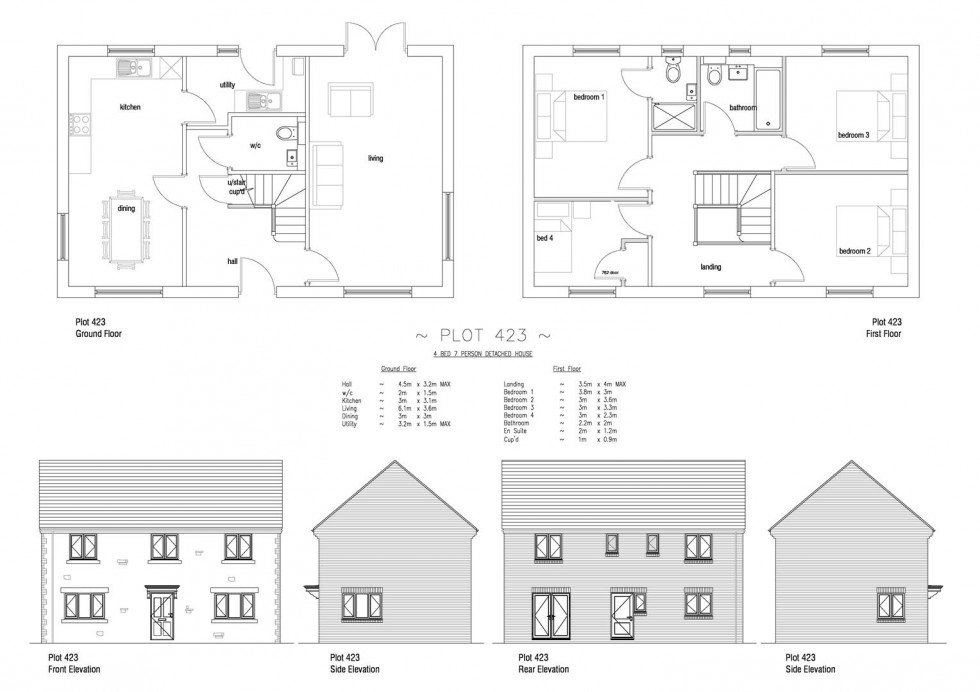 Floorplan for Plot 423 Markham Fields, 60 Markham Avenue, Weymouth DT4 0QL