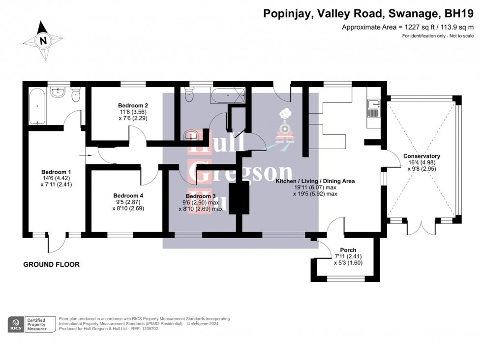 Floorplan for Valley Road, Swanage