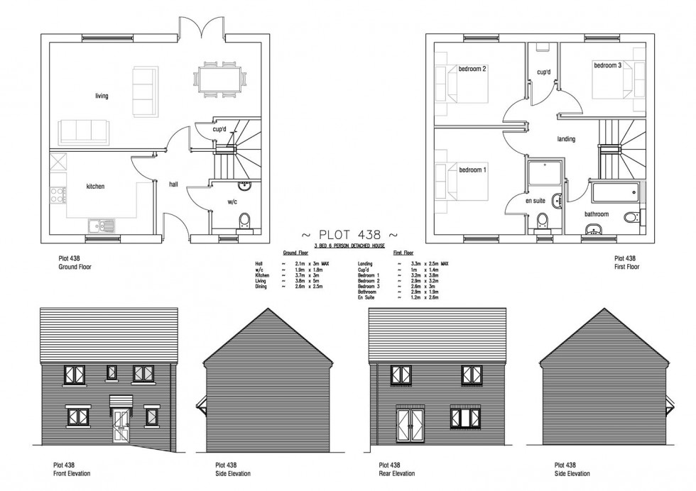 Floorplan for Plot 438 Markham Fields, 87 Markham Avenue, Weymouth, DT4 0QL