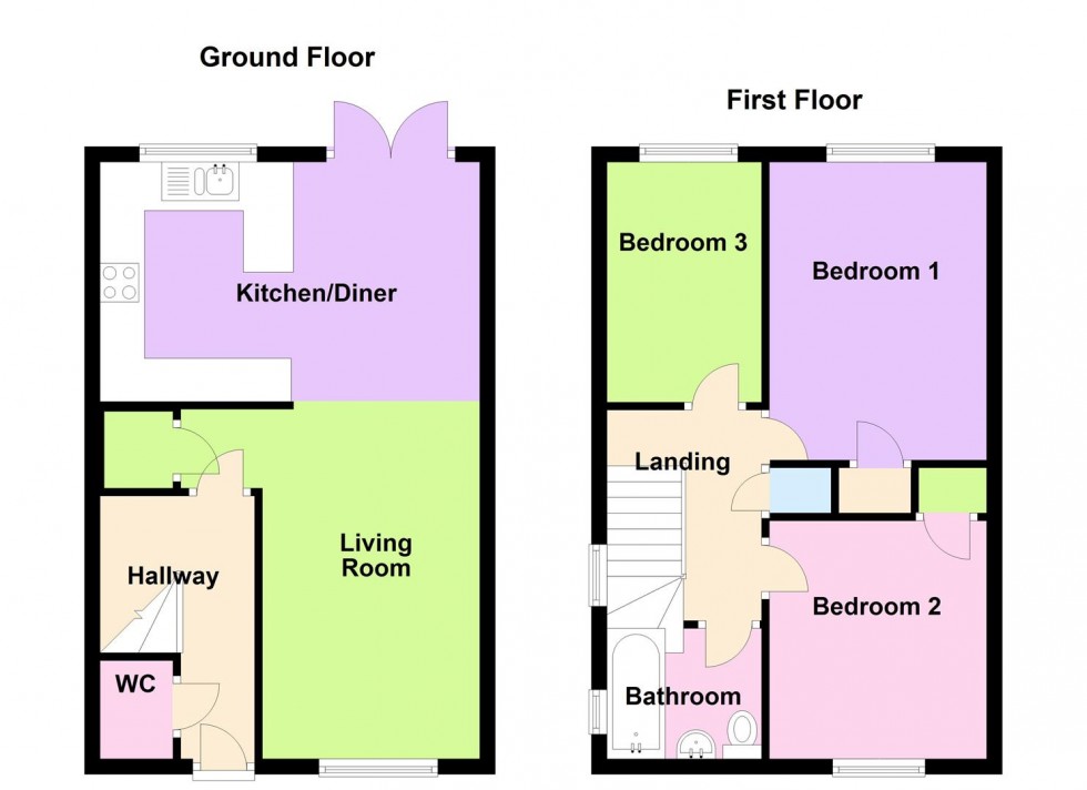 Floorplan for Drake Avenue, Chickerell, Weymouth