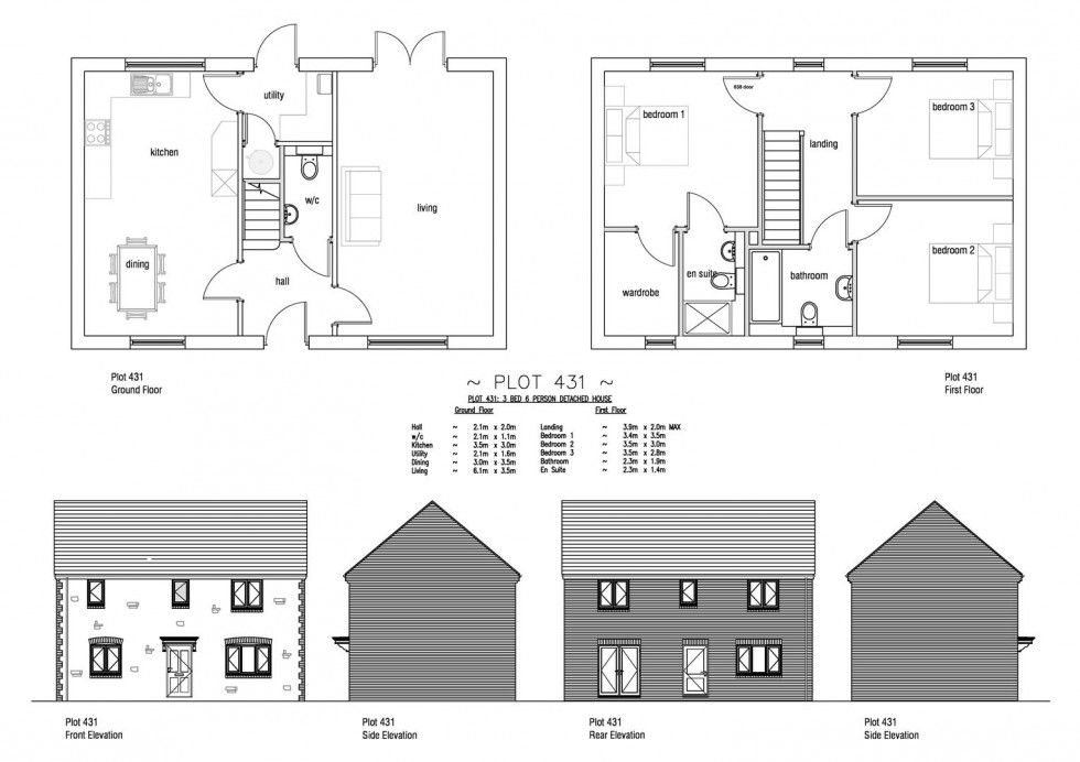 Floorplan for Plot 431 Markham Fields, 73 Markham Avenue, Weymouth DT4 0QL