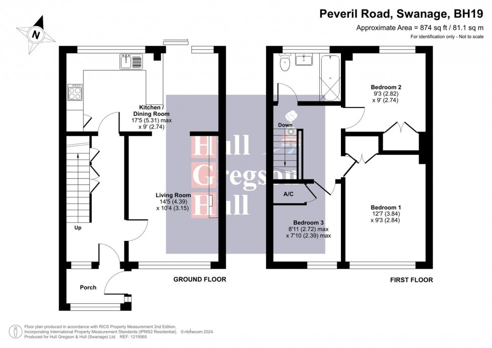 Floorplan for Peveril Court, Swanage