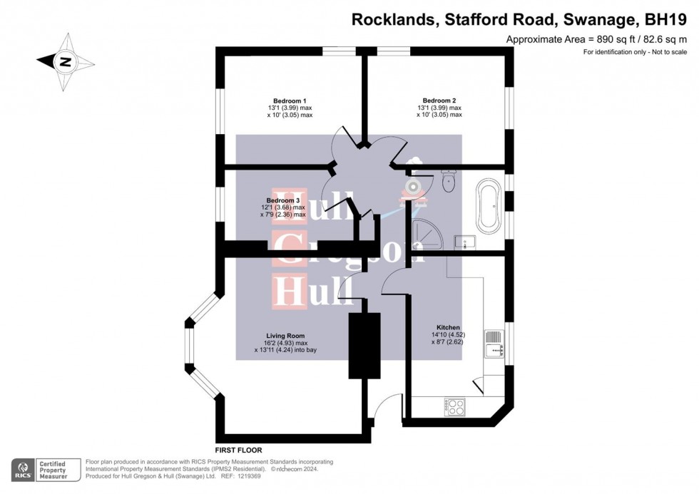 Floorplan for Rocklands, Stafford Road, Swanage