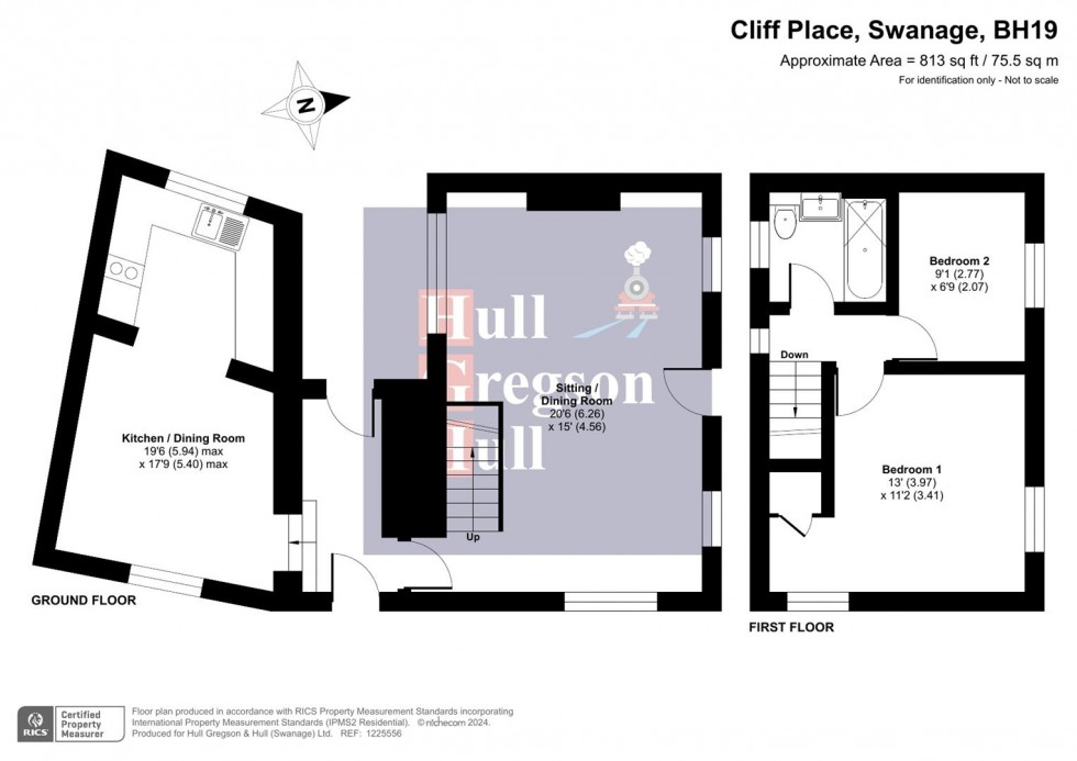 Floorplan for Cliff Place, Swanage