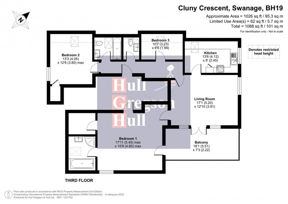 Floorplan for Cluny Croft, Cluny Crescent, Swanage