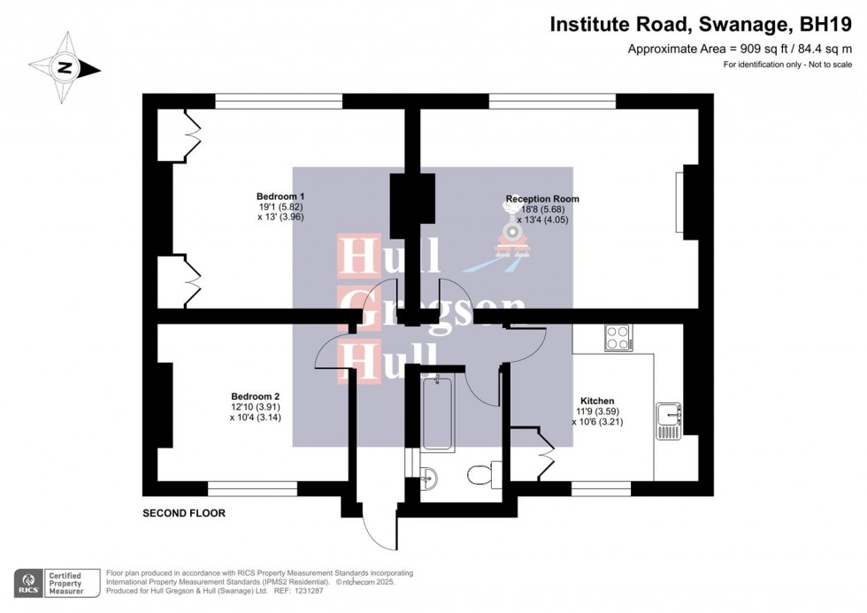 Floorplan for Institute Road, Swanage