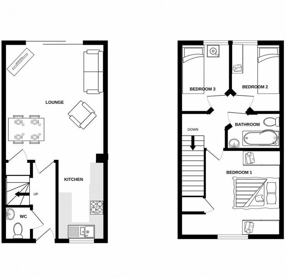 Floorplan for Priests Road, Swanage