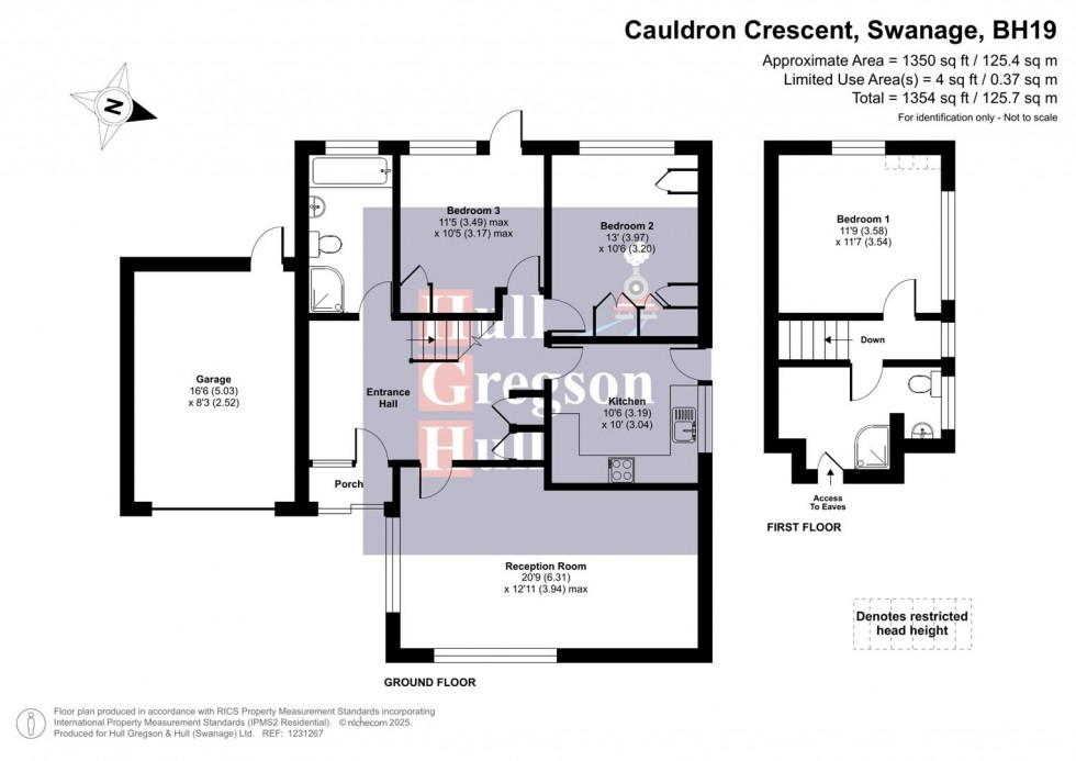 Floorplan for Cauldron Crescent, Swanage