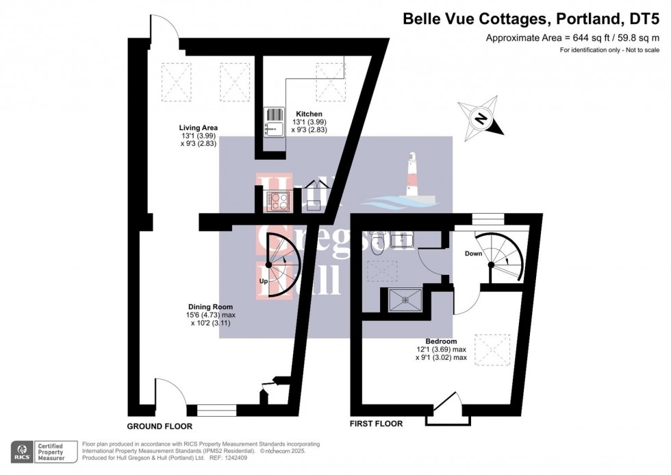 Floorplan for Belle Vue Cottages, Portland