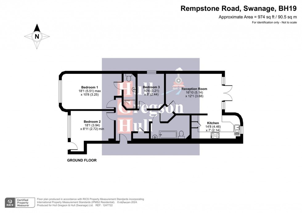 Floorplan for Rempstone Road, Swanage