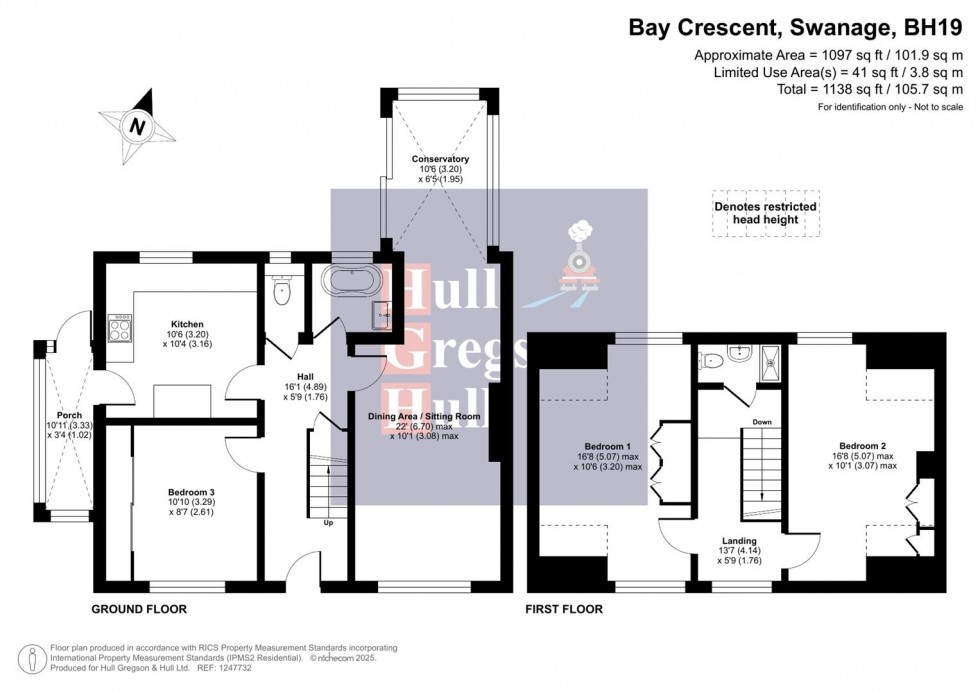 Floorplan for Bay Crescent, Swanage