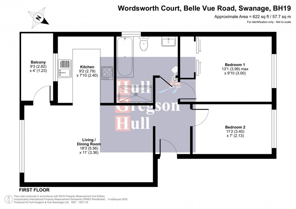 Floorplan for Wordsworth Court, Belle Vue Road, Swanage